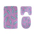 thumbnail image 1 of PUDMAD Cute Colorful Flip Flops 3 Piece Bathroom Rugs Set Bath Rug Contour Mat and Toilet Lid Cover, 1 of 2
