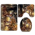 thumbnail image 1 of PUDMAD Cute Deers Autumn Forest 3 Piece Bathroom Rugs Set Bath Rug Contour Mat and Toilet Lid Cover, 1 of 2