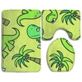 thumbnail image 1 of PUDMAD Cute Dinosaurs Palm Trees 3 Piece Bathroom Rugs Set Bath Rug Contour Mat and Toilet Lid Cover, 1 of 2