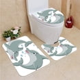thumbnail image 1 of PUDMAD Cute Dolphin Couple Cartoon 3 Piece Bathroom Rugs Set Bath Rug Contour Mat and Toilet Lid Cover, 1 of 2