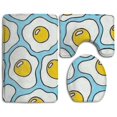 thumbnail image 1 of PUDMAD Cute Eggs 3 Piece Bathroom Rugs Set Bath Rug Contour Mat and Toilet Lid Cover, 1 of 2