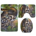 thumbnail image 1 of PUDMAD Cute Family Lovely Raccoons 3 Piece Bathroom Rugs Set Bath Rug Contour Mat and Toilet Lid Cover, 1 of 2