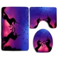 thumbnail image 1 of PUDMAD Cute Fight Unicorn 3 Piece Bathroom Rugs Set Bath Rug Contour Mat and Toilet Lid Cover, 1 of 2