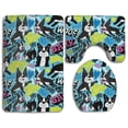 thumbnail image 1 of PUDMAD Cute French Bulldog 3 Piece Bathroom Rugs Set Bath Rug Contour Mat and Toilet Lid Cover, 1 of 2