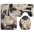 thumbnail image 1 of PUDMAD Cute Funny Pugs Dog 3 Piece Bathroom Rugs Set Bath Rug Contour Mat and Toilet Lid Cover, 1 of 2