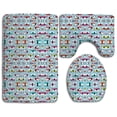 thumbnail image 1 of PUDMAD Cute Happy Camper 3 Piece Bathroom Rugs Set Bath Rug Contour Mat and Toilet Lid Cover, 1 of 2
