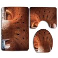 thumbnail image 1 of PUDMAD Cute Industrial Wide Angle 3 Piece Bathroom Rugs Set Bath Rug Contour Mat and Toilet Lid Cover, 1 of 2