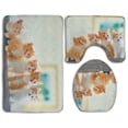 thumbnail image 1 of PUDMAD Cute Kitten 3 Piece Bathroom Rugs Set Bath Rug Contour Mat and Toilet Lid Cover, 1 of 2