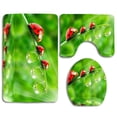 thumbnail image 1 of PUDMAD Cute Ladybugs 3 Piece Bathroom Rugs Set Bath Rug Contour Mat and Toilet Lid Cover, 1 of 2