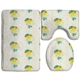 thumbnail image 1 of PUDMAD Cute Lemons and Decorative Flowers 3 Piece Bathroom Rugs Set Bath Rug Contour Mat and Toilet Lid Cover, 1 of 2