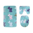 thumbnail image 1 of PUDMAD Cute Little Dogs Scottie Dog 3 Piece Bathroom Rugs Set Bath Rug Contour Mat and Toilet Lid Cover, 1 of 2