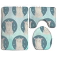 thumbnail image 1 of PUDMAD Cute Llama 3 Piece Bathroom Rugs Set Bath Rug Contour Mat and Toilet Lid Cover, 1 of 2