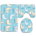 thumbnail image 1 of PUDMAD Cute Llama on Blue 3 Piece Bathroom Rugs Set Bath Rug Contour Mat and Toilet Lid Cover, 1 of 2