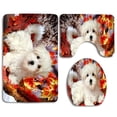thumbnail image 1 of PUDMAD Cute Maltese in Tree 3 Piece Bathroom Rugs Set Bath Rug Contour Mat and Toilet Lid Cover, 1 of 2