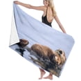 thumbnail image 1 of PUDMAD Cute Otter 3 Piece Bathroom Rugs Set Bath Rug Contour Mat and Toilet Lid Cover, 1 of 2