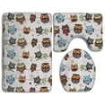 thumbnail image 1 of PUDMAD Cute Owl 3 Piece Bathroom Rugs Set Bath Rug Contour Mat and Toilet Lid Cover, 1 of 2