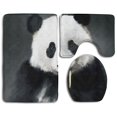 thumbnail image 1 of PUDMAD Cute Padan 3 Piece Bathroom Rugs Set Bath Rug Contour Mat and Toilet Lid Cover, 1 of 2