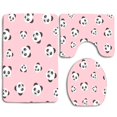 thumbnail image 1 of PUDMAD Cute Pandas 3 Piece Bathroom Rugs Set Bath Rug Contour Mat and Toilet Lid Cover, 1 of 2