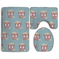 thumbnail image 1 of PUDMAD Cute Popcorn Funny 3 Piece Bathroom Rugs Set Bath Rug Contour Mat and Toilet Lid Cover, 1 of 2