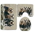 thumbnail image 1 of PUDMAD Cute Pugs Wear Clothes Funny 3 Piece Bathroom Rugs Set Bath Rug Contour Mat and Toilet Lid Cover, 1 of 2