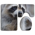 thumbnail image 1 of PUDMAD Cute Raccoon 3 Piece Bathroom Rugs Set Bath Rug Contour Mat and Toilet Lid Cover, 1 of 2