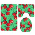 thumbnail image 1 of PUDMAD Cute Red Cherry 3 Piece Bathroom Rugs Set Bath Rug Contour Mat and Toilet Lid Cover, 1 of 2