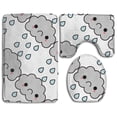 thumbnail image 1 of PUDMAD Cute Sad Rain Cloud 3 Piece Bathroom Rugs Set Bath Rug Contour Mat and Toilet Lid Cover, 1 of 2
