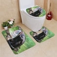 thumbnail image 1 of PUDMAD Cute Seal 3 Piece Bathroom Rugs Set Bath Rug Contour Mat and Toilet Lid Cover, 1 of 2