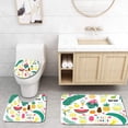 thumbnail image 1 of PUDMAD Cute Set Hand Drawn Summer Elements 3 Piece Bathroom Rugs Set Bath Rug Contour Mat and Toilet Lid Cover, 1 of 2