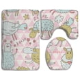 thumbnail image 1 of PUDMAD Cute Sheep 3 Piece Bathroom Rugs Set Bath Rug Contour Mat and Toilet Lid Cover, 1 of 2