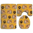 thumbnail image 1 of PUDMAD Cute Shiba Inu Glasses Dog 3 Piece Bathroom Rugs Set Bath Rug Contour Mat and Toilet Lid Cover, 1 of 2