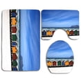 thumbnail image 1 of PUDMAD Cute Small House Summer Beach 3 Piece Bathroom Rugs Set Bath Rug Contour Mat and Toilet Lid Cover, 1 of 2