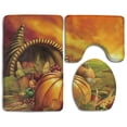 thumbnail image 1 of PUDMAD Cute Thanksgiving Pumpkin Sunset Fashion 3 Piece Bathroom Rugs Set Bath Rug Contour Mat and Toilet Lid Cover, 1 of 2
