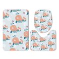 thumbnail image 1 of PUDMAD Cute Whale Bulging Ocean Big Eyes 3 Piece Bathroom Rugs Set Bath Rug Contour Mat and Toilet Lid Cover, 1 of 2