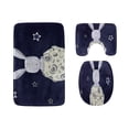 thumbnail image 1 of PUDMAD Cute White Hairy Rabbits Carrot 3 Piece Bathroom Rugs Set Bath Rug Contour Mat and Toilet Lid Cover, 1 of 2