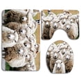 thumbnail image 1 of PUDMAD Cute White Sheep 3 Piece Bathroom Rugs Set Bath Rug Contour Mat and Toilet Lid Cover, 1 of 2