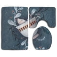 thumbnail image 1 of PUDMAD Cute Write Mouse 3 Piece Bathroom Rugs Set Bath Rug Contour Mat and Toilet Lid Cover, 1 of 2