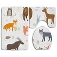 thumbnail image 1 of PUDMAD Cute in Springtime Meadow 3 Piece Bathroom Rugs Set Bath Rug Contour Mat and Toilet Lid Cover, 1 of 2