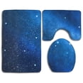 thumbnail image 1 of PUDMAD DEEP Blue Flash 3 Piece Bathroom Rugs Set Bath Rug Contour Mat and Toilet Lid Cover, 1 of 2
