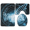 thumbnail image 1 of PUDMAD DNA Science 3 Piece Bathroom Rugs Set Bath Rug Contour Mat and Toilet Lid Cover, 1 of 2