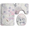 thumbnail image 1 of PUDMAD Dabbing Unicorn Rainbow 3 Piece Bathroom Rugs Set Bath Rug Contour Mat and Toilet Lid Cover, 1 of 2