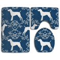 thumbnail image 1 of PUDMAD Dachshund Dog Floral 3 Piece Bathroom Rugs Set Bath Rug Contour Mat and Toilet Lid Cover, 1 of 2