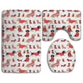 thumbnail image 1 of PUDMAD Dachshunds in Christmas Sweaters 3 Piece Bathroom Rugs Set Bath Rug Contour Mat and Toilet Lid Cover, 1 of 2
