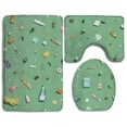 thumbnail image 1 of PUDMAD Daily Necessities 3 Piece Bathroom Rugs Set Bath Rug Contour Mat and Toilet Lid Cover, 1 of 2