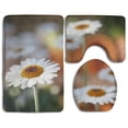 thumbnail image 1 of PUDMAD Daisy 3 Piece Bathroom Rugs Set Bath Rug Contour Mat and Toilet Lid Cover, 1 of 2
