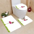 thumbnail image 1 of PUDMAD Daisy Butterfly XX 3 Piece Bathroom Rugs Set Bath Rug Contour Mat and Toilet Lid Cover, 1 of 2