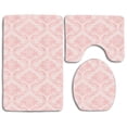 thumbnail image 1 of PUDMAD Damask Motif Retro Floral Swirling Petals and Branches 3 Piece Bathroom Rugs Set Bath Rug Contour Mat and Toilet Lid Cover, 1 of 2