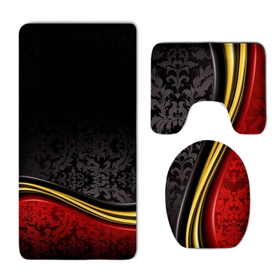PUDMAD Dandelion in Note 3 Piece Bathroom Rugs Set Bath Rug Contour Mat and Toilet Lid Cover