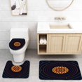 thumbnail image 1 of PUDMAD Dark Blue Geometric Sun in Space Planet Orbits and Stars Astronomy Universe Artistic 3 Piece Bathroom Rugs Set Bath Rug Contour Mat and Toilet Lid Cover, 1 of 2