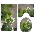 thumbnail image 1 of PUDMAD Dark Plant Group 3 Piece Bathroom Rugs Set Bath Rug Contour Mat and Toilet Lid Cover, 1 of 2